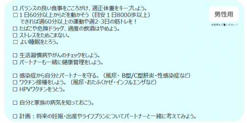 プレコンチェックシート（男性）