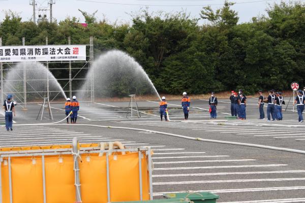 愛知県消防操法大会幸田町ポンプ車操法の部出場放水